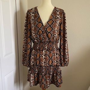 Express Snakeskin print Tiered dress
